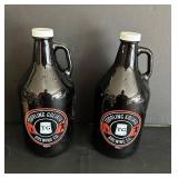 Toppling Goliath Growlers (2) & Leroux Brandy Bottle & Assorted Glassware