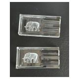 Crystal Collection - Mikasa Palazzo Crystal Vase & 2 Elephant Blocks