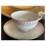Upsala-Ekeby Tea Cup & Saucer, Dansk Tivoli Trivets (Lot of 3), Gold Charger Plate, Needlepoint Picture