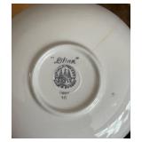 Upsala-Ekeby Tea Cup & Saucer, Dansk Tivoli Trivets (Lot of 3), Gold Charger Plate, Needlepoint Picture