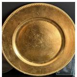 Upsala-Ekeby Tea Cup & Saucer, Dansk Tivoli Trivets (Lot of 3), Gold Charger Plate, Needlepoint Picture
