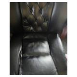 Executive Office Chair Black Pleather with Clear Polycarbonate Floor Mat