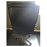 Executive Office Chair Black Pleather with Clear Polycarbonate Floor Mat