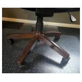 Executive Office Chair Black Pleather with Clear Polycarbonate Floor Mat