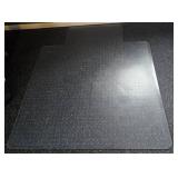 Executive Office Chair Black Pleather with Clear Polycarbonate Floor Mat