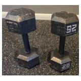Two 25-lb Hex Dumbbells (Lot of 2)