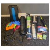Fitness Bundle - Magic Back Support, Gaiam Yoga Mat, 8 lb & 10 lb Dumbbells, Ankle Weights