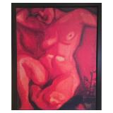 Marc Chagall - Red Nude Sitting Up - Framed Reproduction Canvas Print