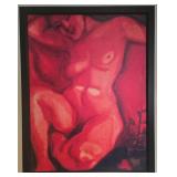 Marc Chagall - Red Nude Sitting Up - Framed Reproduction Canvas Print