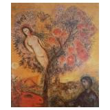 Framed Reproduction Canvas Print - Marc Chagall Tree Over Village (La Branche / Tree of Life)