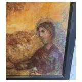 Framed Reproduction Canvas Print - Marc Chagall Tree Over Village (La Branche / Tree of Life)