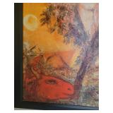Framed Reproduction Canvas Print - Marc Chagall Tree Over Village (La Branche / Tree of Life)