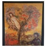 Framed Reproduction Canvas Print - Marc Chagall Tree Over Village (La Branche / Tree of Life)