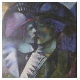 Marc Chagall - The Lovers in Green (Green Lovers) Framed Reproduction Print