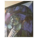 Marc Chagall - The Lovers in Green (Green Lovers) Framed Reproduction Print
