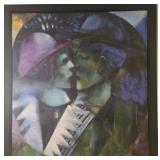 Marc Chagall - The Lovers in Green (Green Lovers) Framed Reproduction Print