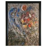 Marc Chagall Les Amoureux en Gris (Lovers in Grey) - Framed Reproduction Canvas Artwork