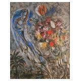 Marc Chagall Les Amoureux en Gris (Lovers in Grey) - Framed Reproduction Canvas Artwork