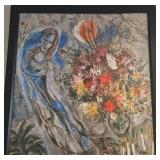 Marc Chagall Les Amoureux en Gris (Lovers in Grey) - Framed Reproduction Canvas Artwork