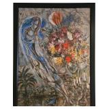 Marc Chagall Les Amoureux en Gris (Lovers in Grey) - Framed Reproduction Canvas Artwork