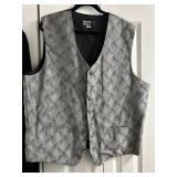 Claiborne Velvet Black Tie Jacket 48XL Long & Brandon Michael Vest XXL