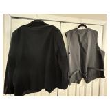 Claiborne Velvet Black Tie Jacket 48XL Long & Brandon Michael Vest XXL