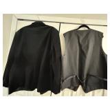 Claiborne Velvet Black Tie Jacket 48XL Long & Brandon Michael Vest XXL