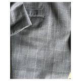 Sam Surin Windowpane Gray Italian Wool Suit - 44 Chest XL Long