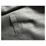 Sam Surin Windowpane Gray Italian Wool Suit - 44 Chest XL Long