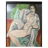 Henri Matisse - Draped Nude Screen Print on Canvas, 26 x 32 in, Framed