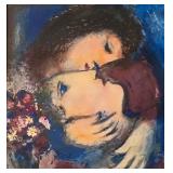 Framed Marc Chagall - Two Heads at the Window Reproduction Canvas Print
