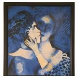 Marc Chagall - 1914 Lovers in Blue Framed Canvas Reproduction Print