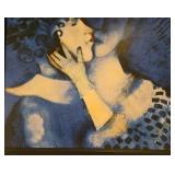 Marc Chagall - 1914 Lovers in Blue Framed Canvas Reproduction Print