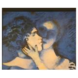 Marc Chagall - 1914 Lovers in Blue Framed Canvas Reproduction Print