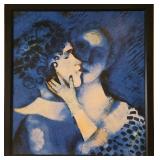 Marc Chagall - 1914 Lovers in Blue Framed Canvas Reproduction Print