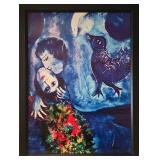 Marc Chagall Le Paysage bleu 20 x 26 Framed Canvas Print 1949