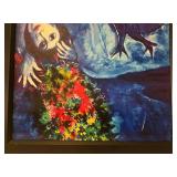 Marc Chagall Le Paysage bleu 20 x 26 Framed Canvas Print 1949