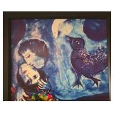 Marc Chagall Le Paysage bleu 20 x 26 Framed Canvas Print 1949