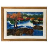 Michael Daly Original Watercolor Landscape - Extra Large, Framed Under Glass