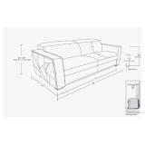 Raymod Top Grain Genuine Italian Leather Square Arm Sofa