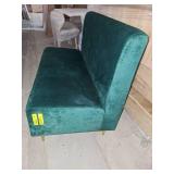 Green Velvet double sofa booth