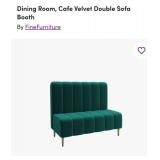 Green Velvet double sofa booth