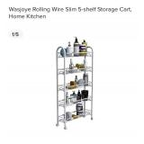 Rolling white wite storage cart