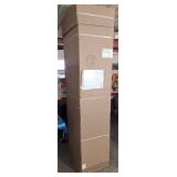 Forest green pantry cabinet and wall cabinet