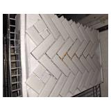 Parchment herringbone mosaic tile