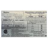 *Heatstar High Intensity Infrared Heater Model HS8060 PPLP Msrp $742.24 see description