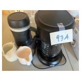 Mr. Coffee Drip Coffee Maker with Glass Carafe - Thermos Carafe & 2 Creamers