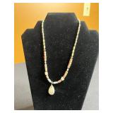 Floating Coral & Turquoise Beaded Necklace, Shells, Red Coral Pendant & More!