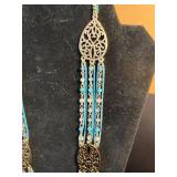 Necklace Collection - Multi-Strand Turquoise Beads with Filigree Pendants & Inc Coldwater Creek