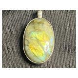 Sterling Silver Oval Pendants - Labradorite & Pink Agate (Lot of 2) - quarter pictured for sizing